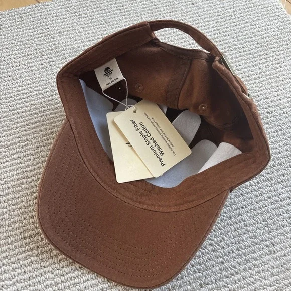 NWT FURTALK Unisex Vintage Washed Unstructured Baseball Cap Medium Brown - Picture 10 of 10